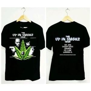Rare Smoke Up In Tour Shirt And Ticket Dr Dre Eminem Ice Cube Warren2 Sided